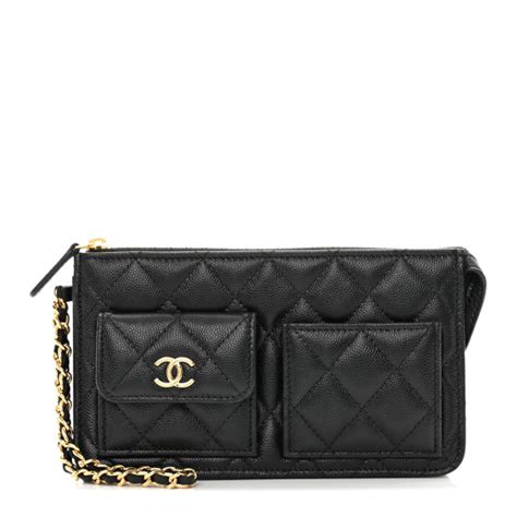 chanel polly pocket bag|CHANEL Caviar Quilted Polly Pocket Pouch Black.